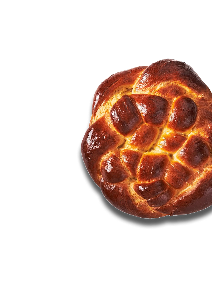 Round braided challah bread
